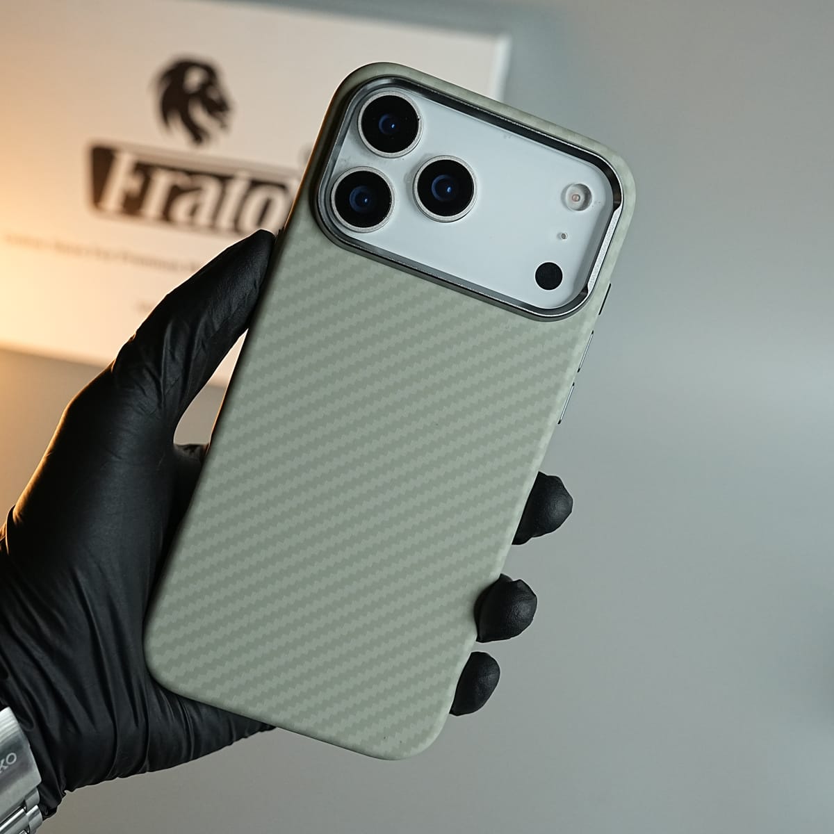 iPhone 17 Series Premium Carbon Fiber Texture MagSafe Case with Metal Camera Frame