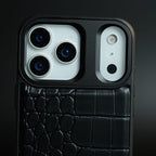 iPhone 17 Series Premium Croc Texture PU Leather MagSafe Case with Metal Camera Frame