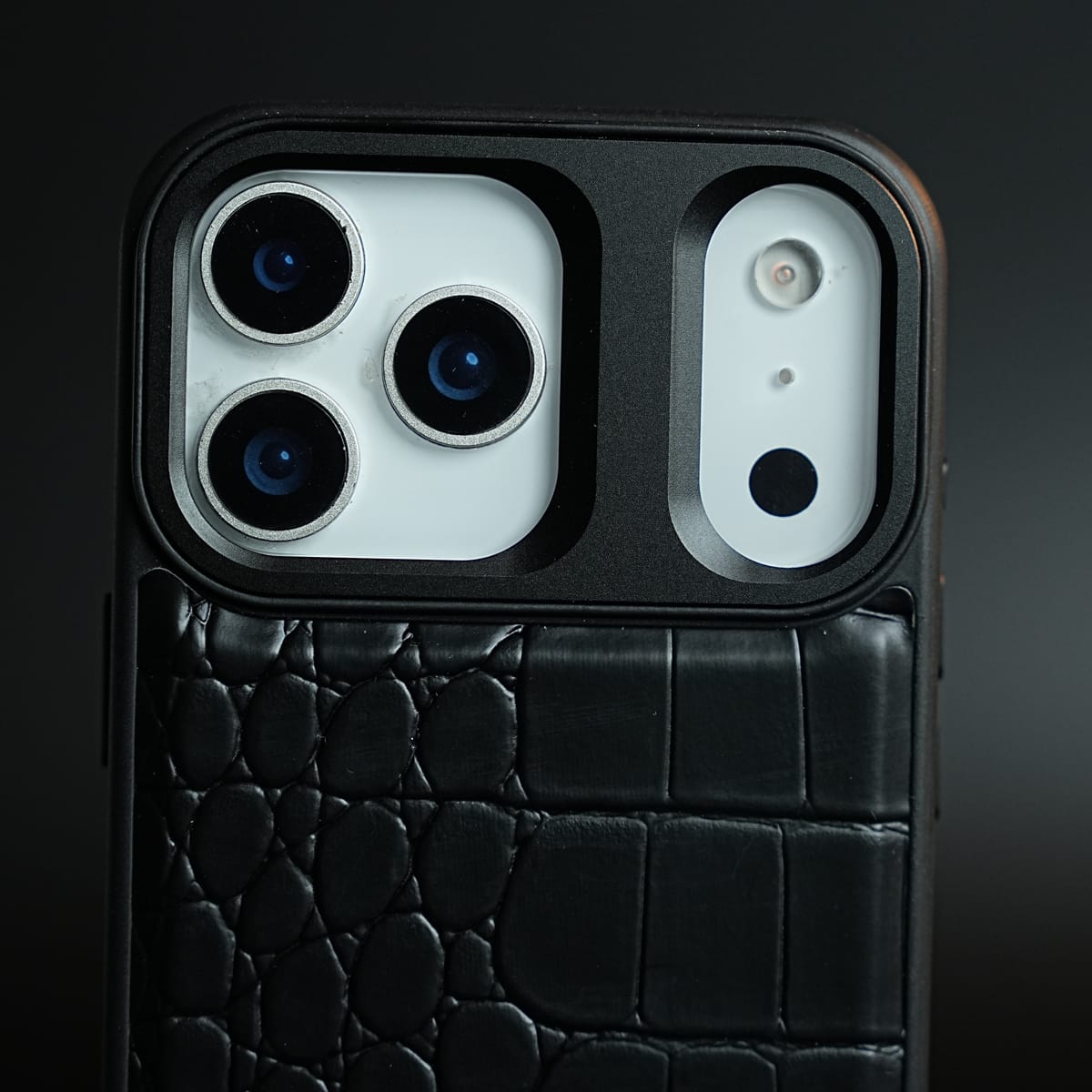iPhone 17 Series Premium Croc Texture PU Leather MagSafe Case with Metal Camera Frame