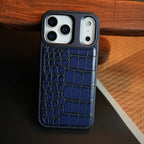 iPhone 17 Series Premium Croc Texture PU Leather MagSafe Case with Metal Camera Frame