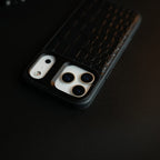 iPhone 17 Series Premium Croc Texture PU Leather MagSafe Case with Metal Camera Frame