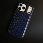 iPhone 17 Series Premium Croc Texture PU Leather MagSafe Case with Metal Camera Frame