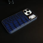 iPhone 17 Series Premium Croc Texture PU Leather MagSafe Case with Metal Camera Frame
