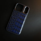 iPhone 17 Series Premium Croc Texture PU Leather MagSafe Case with Metal Camera Frame