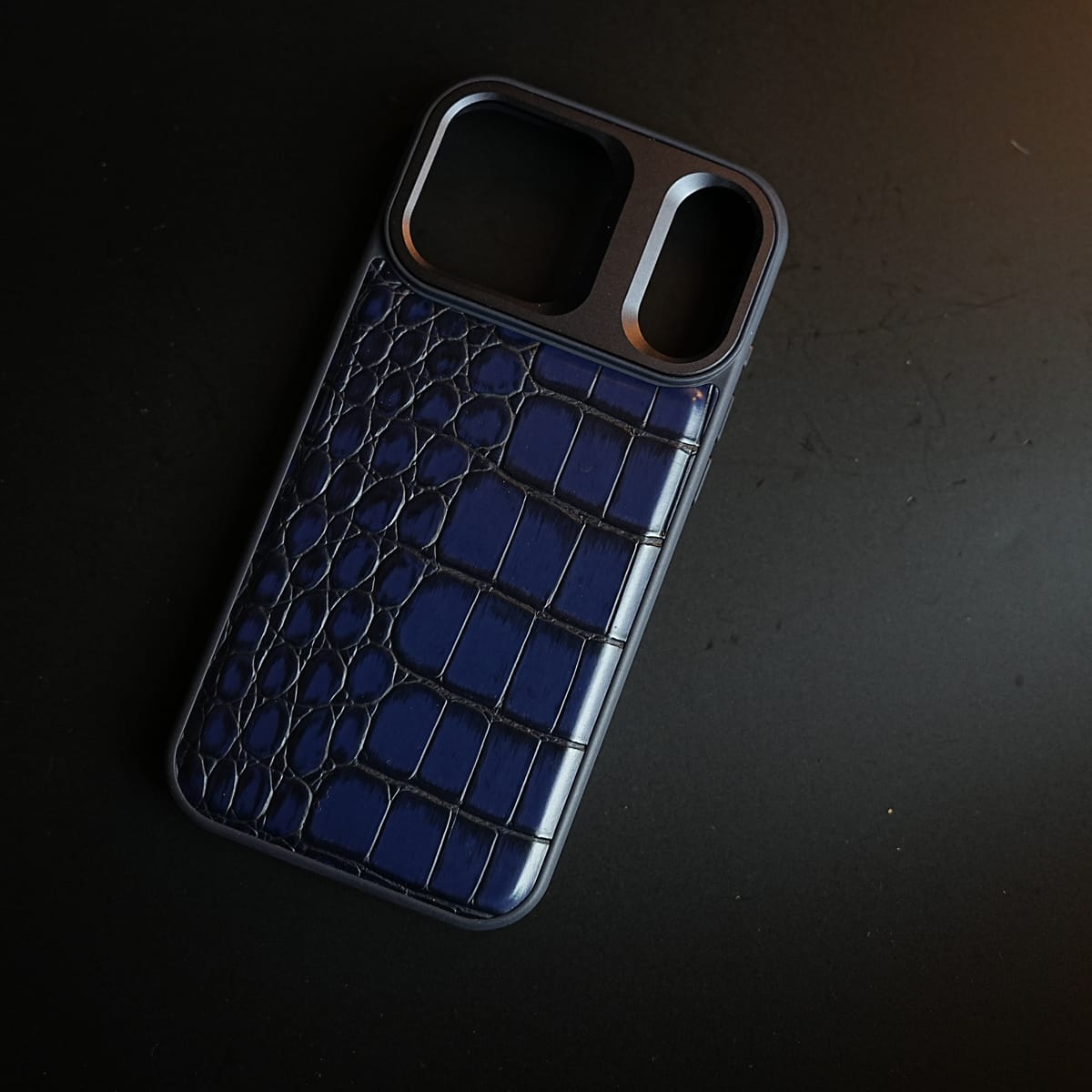 iPhone 17 Series Premium Croc Texture PU Leather MagSafe Case with Metal Camera Frame