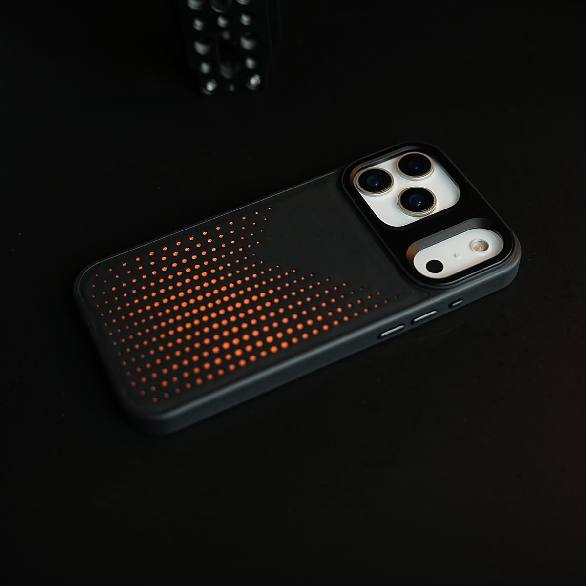 iPhone 17 Series Premium Dot Design PU Leather MagSafe Case with Metal Camera Frame