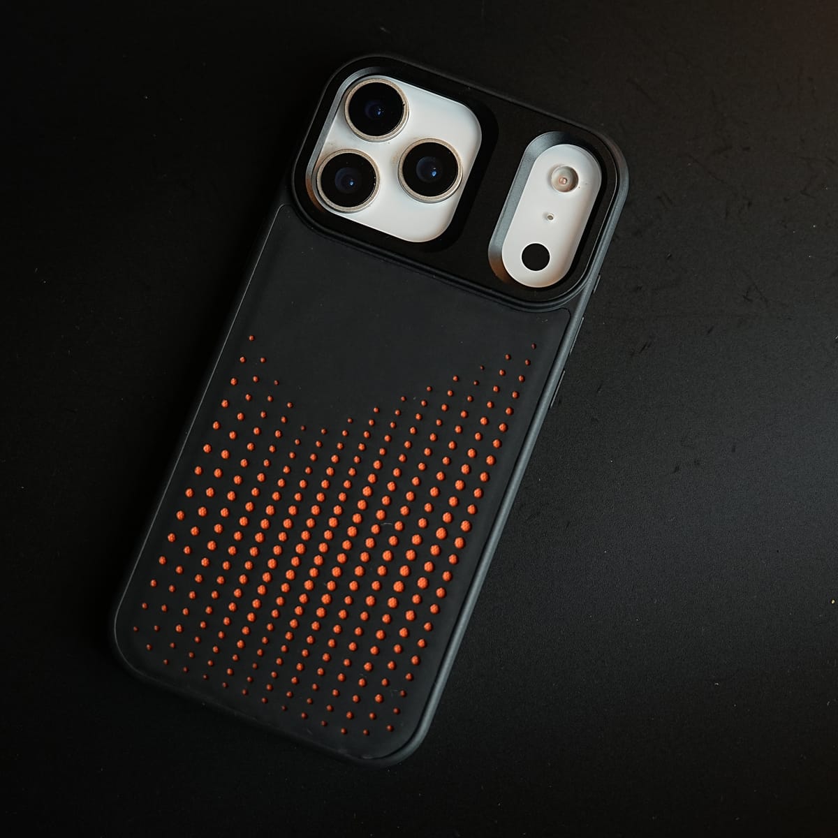 iPhone 17 Series Premium Dot Design PU Leather MagSafe Case with Metal Camera Frame