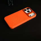 iPhone 17 Series Premium Dot Design PU Leather MagSafe Case with Metal Camera Frame