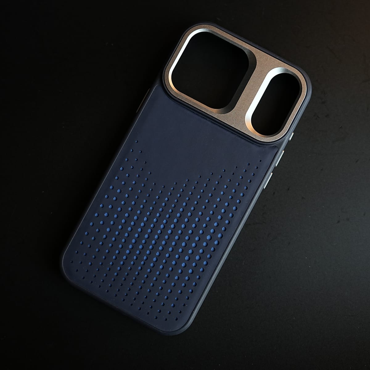 iPhone 17 Series Premium Dot Design PU Leather MagSafe Case with Metal Camera Frame