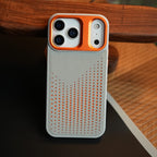 iPhone 17 Series Premium Dot Design PU Leather MagSafe Case with Metal Camera Frame