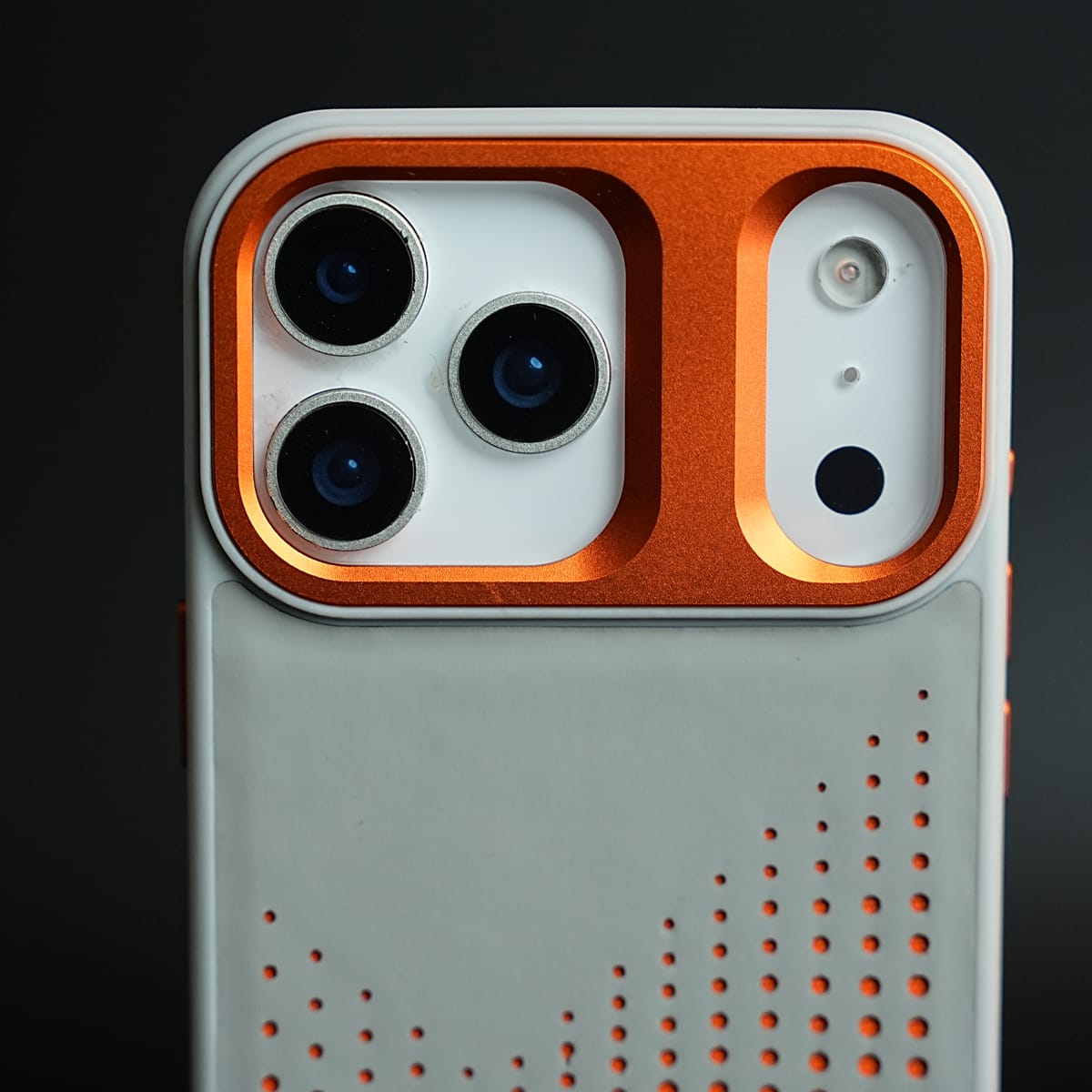 iPhone 17 Series Premium Dot Design PU Leather MagSafe Case with Metal Camera Frame