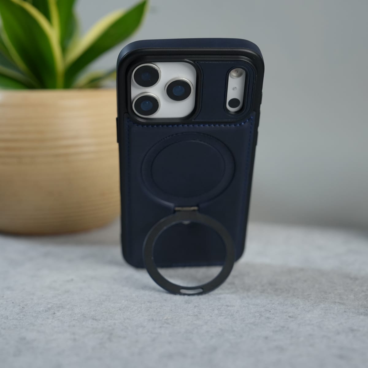 iPhone 17 Series Premium Leather MagSafe Case with Kickstand & Camera Protection | Luxury Slim Cover