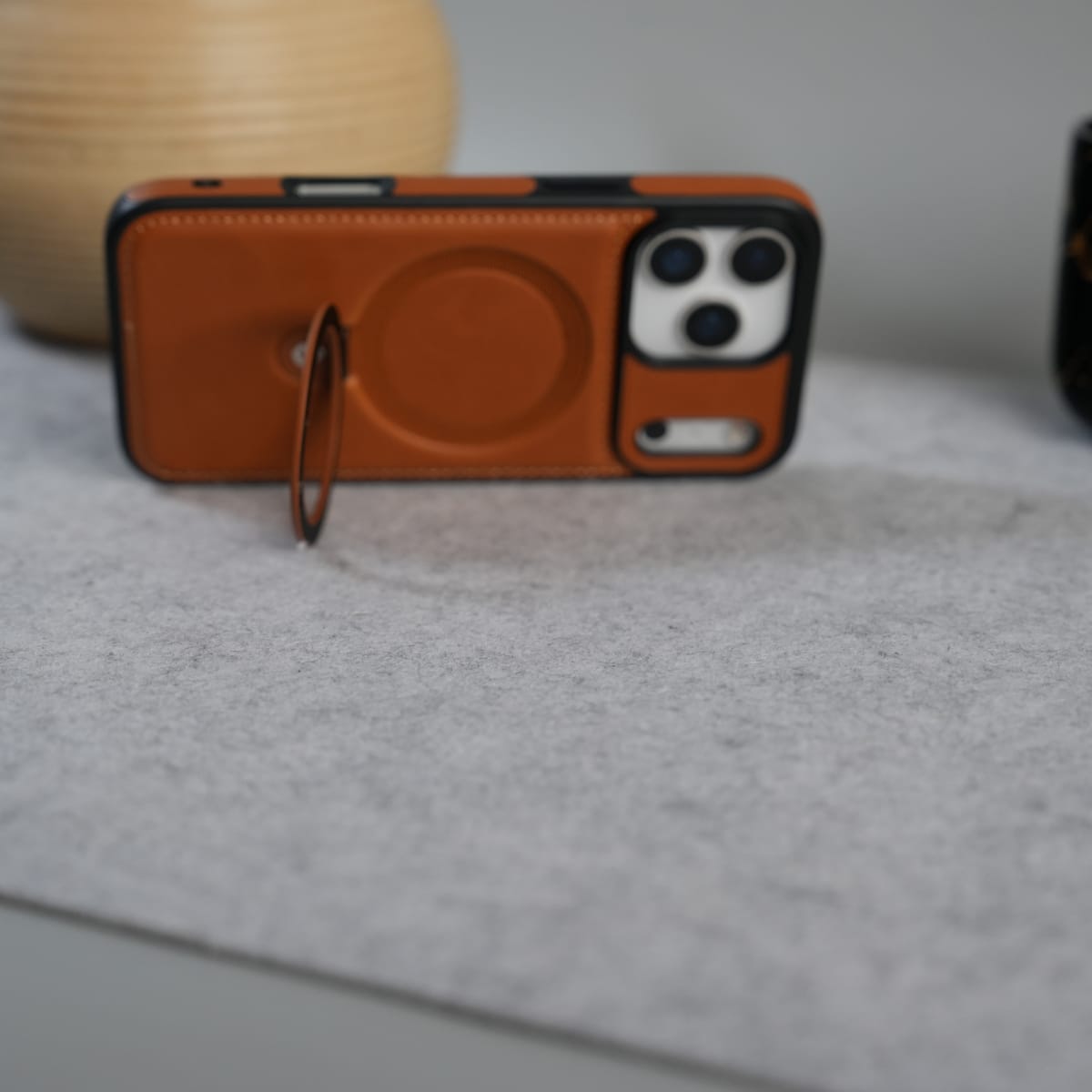 iPhone 17 Series Premium Leather MagSafe Case with Kickstand & Camera Protection | Luxury Slim Cover