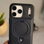 iPhone 17 Series Premium Leather MagSafe Case with Kickstand & Camera Protection | Luxury Slim Cover
