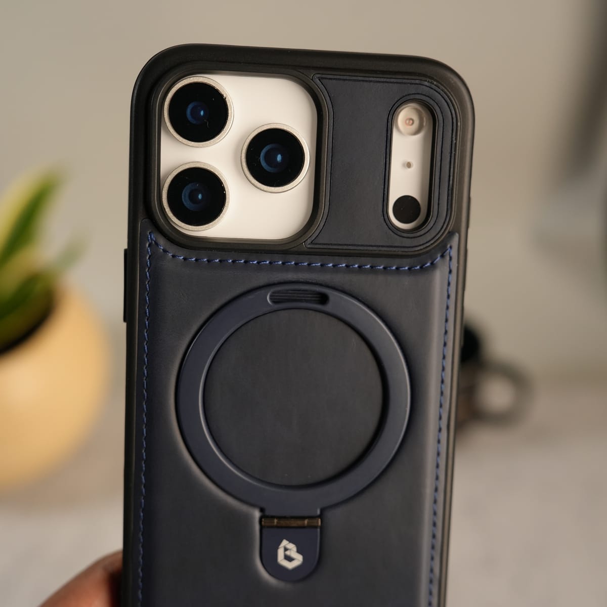 iPhone 17 Series Premium Leather MagSafe Case with Kickstand & Camera Protection | Luxury Slim Cover