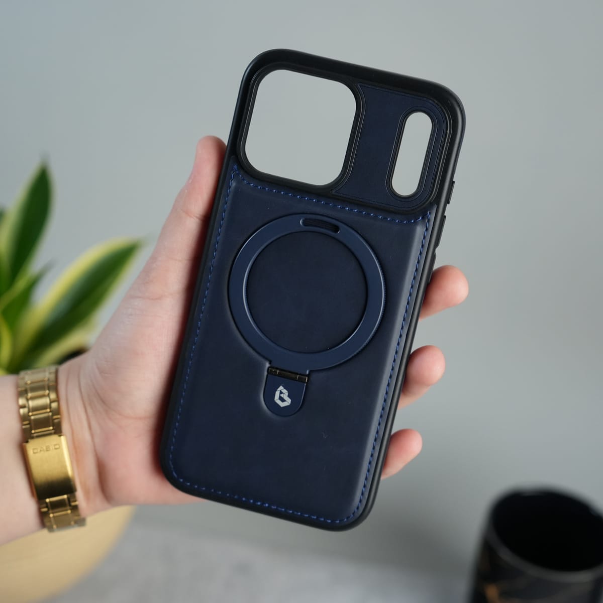 iPhone 17 Series Premium Leather MagSafe Case with Kickstand & Camera Protection | Luxury Slim Cover