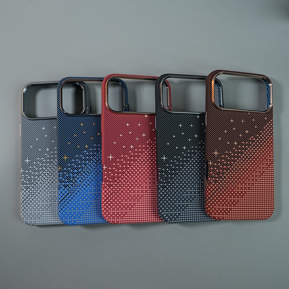iPhone 17 Series Premium Pixel Gradient MagSafe Case with Metal Camera Frame