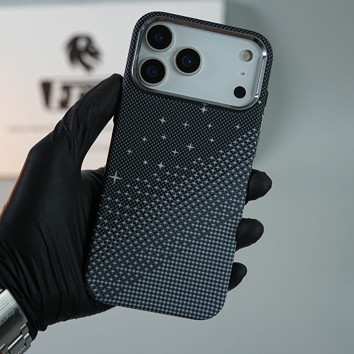iPhone 17 Series Premium Pixel Gradient MagSafe Case with Metal Camera Frame