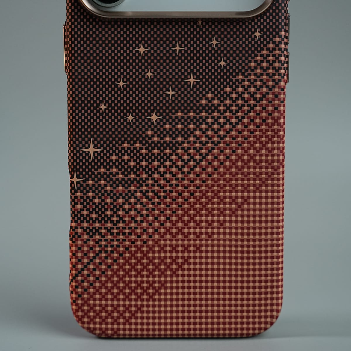 iPhone 17 Series Premium Pixel Gradient MagSafe Case with Metal Camera Frame
