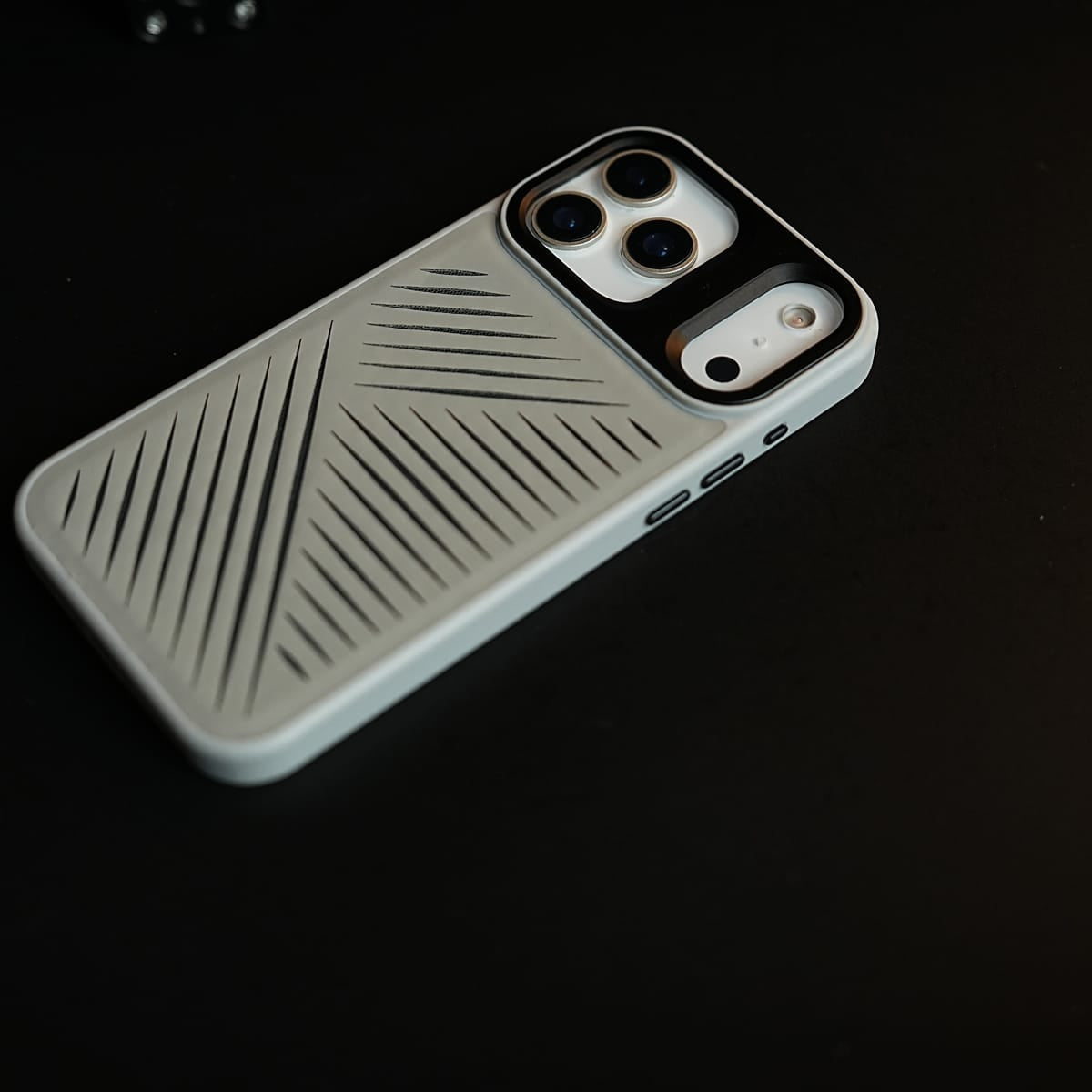 iPhone 17 Series Premium PU Leather Cut Pattern MagSafe Case with Metal Camera Frame