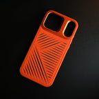 iPhone 17 Series Premium PU Leather Cut Pattern MagSafe Case with Metal Camera Frame