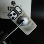 iPhone 17 Series Premium PU Leather Cut Pattern MagSafe Case with Metal Camera Frame