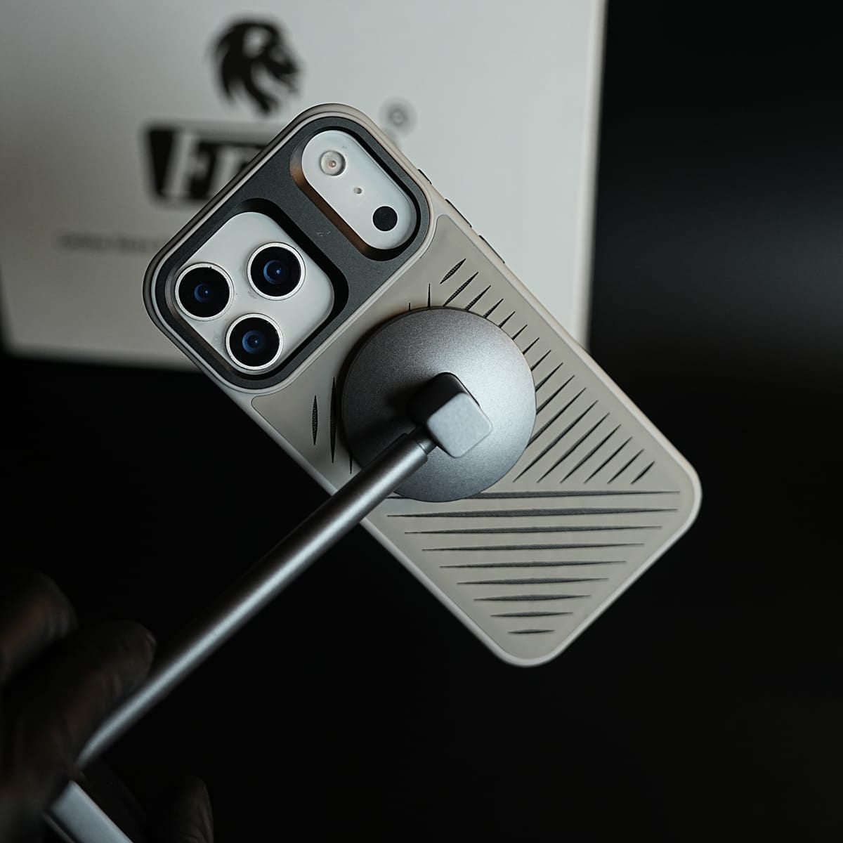 iPhone 17 Series Premium PU Leather Cut Pattern MagSafe Case with Metal Camera Frame