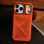 iPhone 17 Series Premium PU Leather Cut Pattern MagSafe Case with Metal Camera Frame