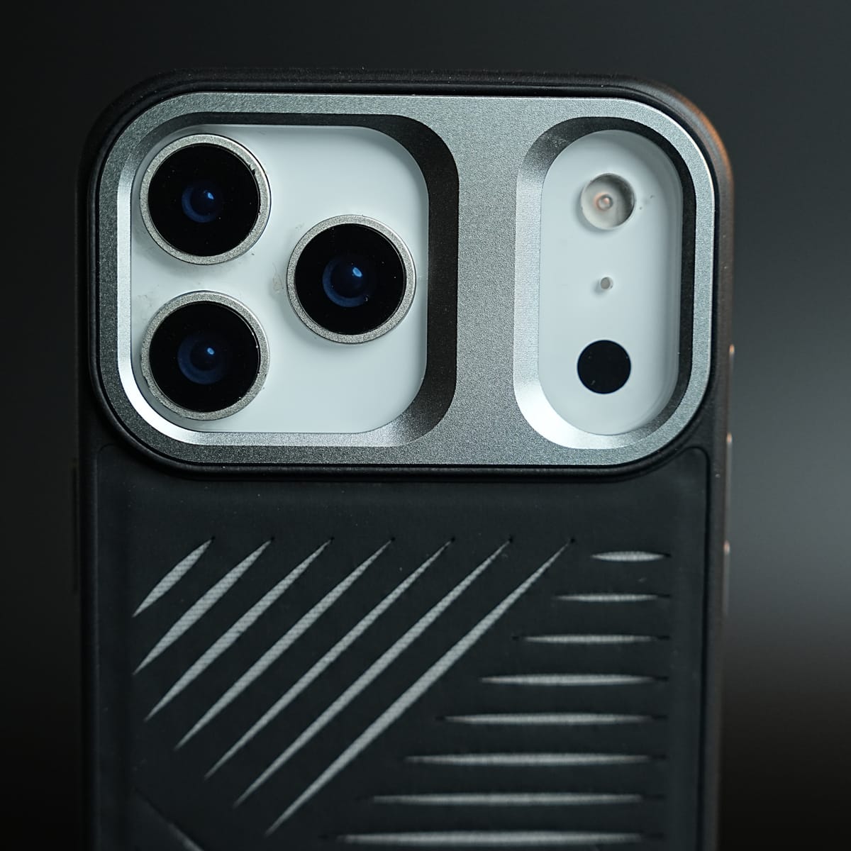 iPhone 17 Series Premium PU Leather Cut Pattern MagSafe Case with Metal Camera Frame