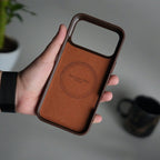 iPhone 17 Series Premium PU Leather Metal MagSafe Ring Case