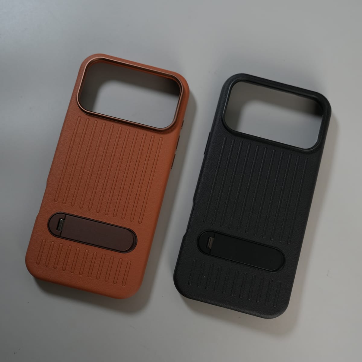 iPhone 17 Series Premium PU Leather Suitcase MagSafe Case with Foldable Stand