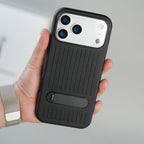 iPhone 17 Series Premium PU Leather Suitcase MagSafe Case with Foldable Stand