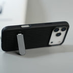 iPhone 17 Series Premium PU Leather Suitcase MagSafe Case with Foldable Stand