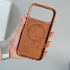 iPhone 17 Series Premium PU Leather Suitcase MagSafe Case with Foldable Stand