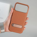 iPhone 17 Series Premium PU Leather Suitcase MagSafe Case with Foldable Stand
