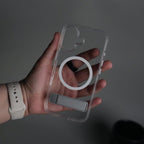 iPhone 17 Series Transparent Bottom Metal Stand MagSafe Supported Case Cover