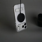 iPhone 17 Series Transparent Bottom Metal Stand MagSafe Supported Case Cover