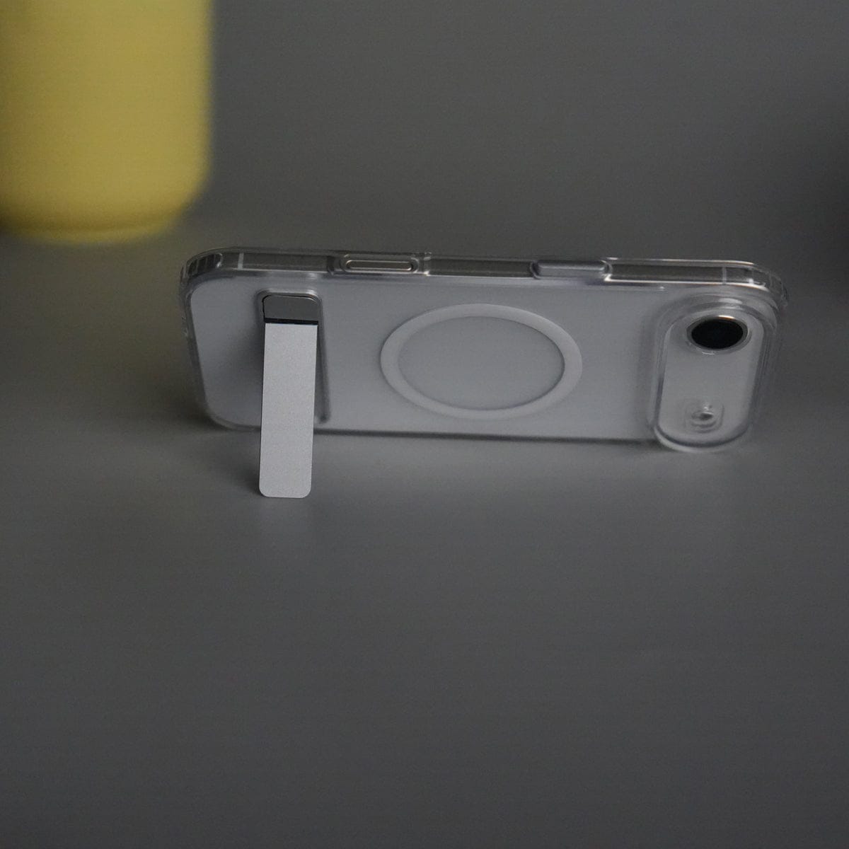 iPhone 17 Series Transparent Bottom Metal Stand MagSafe Supported Case Cover