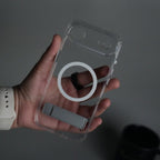 iPhone 17 Series Transparent Bottom Metal Stand MagSafe Supported Case Cover