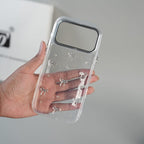 iPhone 17 Series Transparent Glitter Bow Protective Case