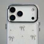 iPhone 17 Series Transparent Glitter Bow Protective Case