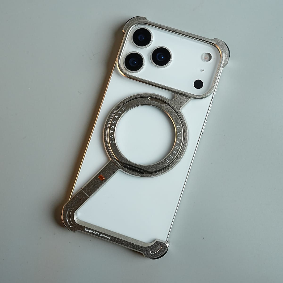 iPhone 17 Series Z Shape Aluminum Metal Rotating Kickstand Frameless Design