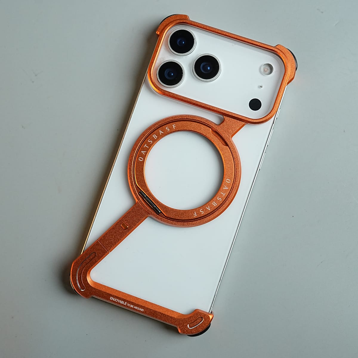 iPhone 17 Series Z Shape Aluminum Metal Rotating Kickstand Frameless Design