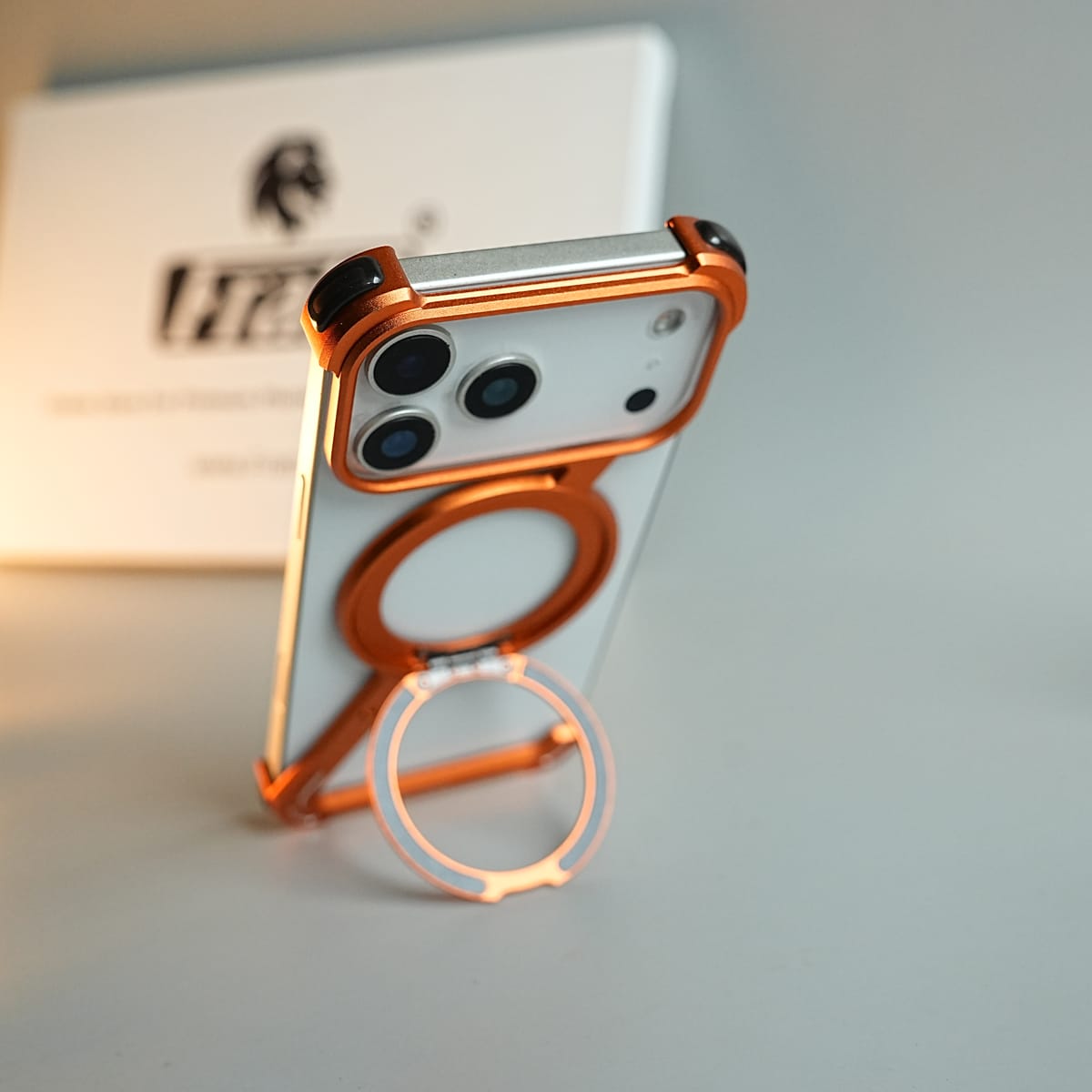 iPhone 17 Series Z Shape Aluminum Metal Rotating Kickstand Frameless Design