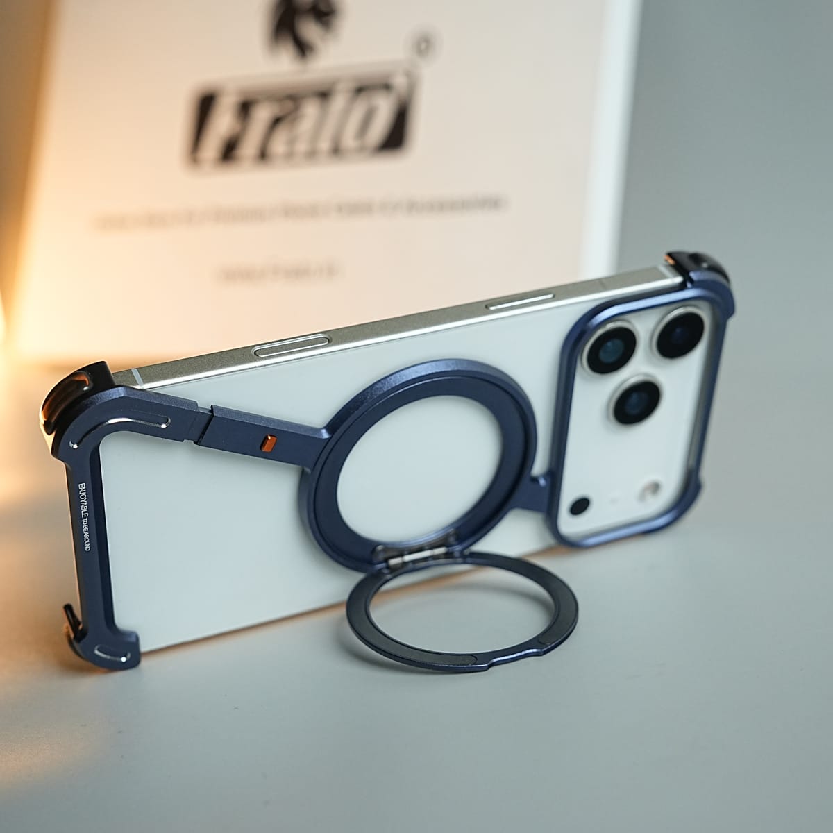 iPhone 17 Series Z Shape Aluminum Metal Rotating Kickstand Frameless Design