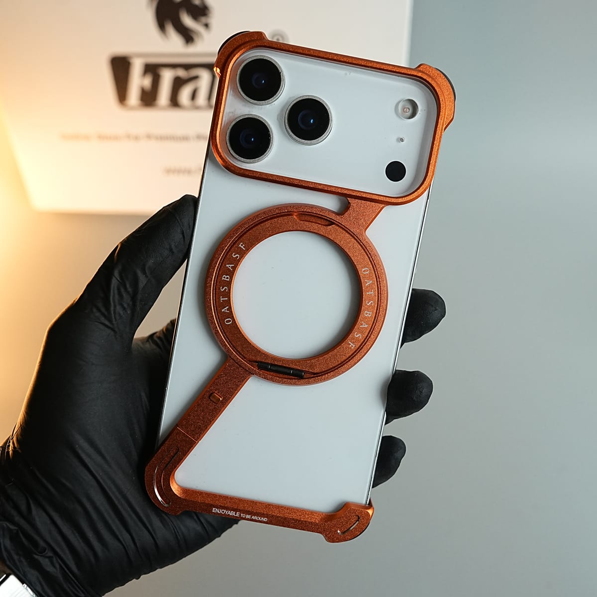 iPhone 17 Series Z Shape Aluminum Metal Rotating Kickstand Frameless Design