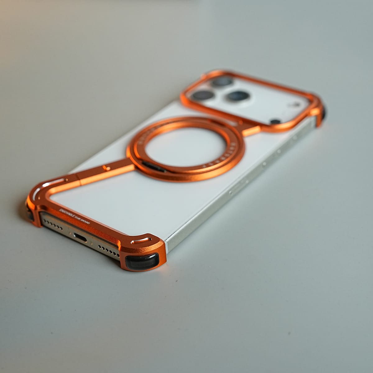 iPhone 17 Series Z Shape Aluminum Metal Rotating Kickstand Frameless Design