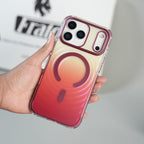 iPhone 17 Series Blush Pink Gradient Wave Pattern MagSafe Compatible Case
