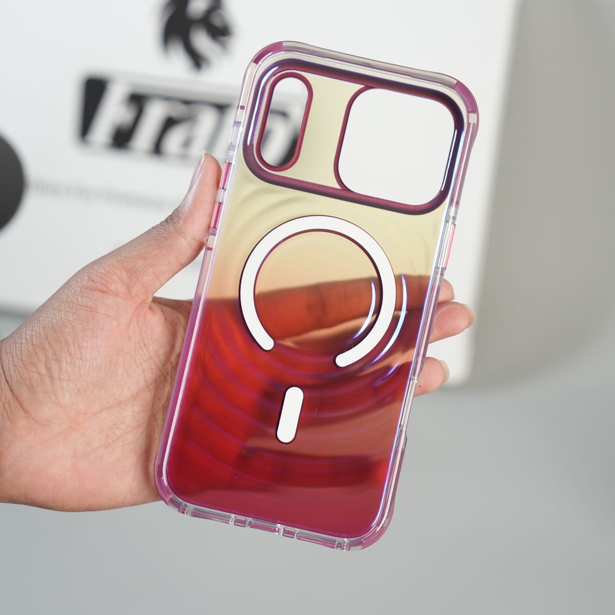iPhone 17 Series Blush Pink Gradient Wave Pattern MagSafe Compatible Case