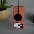 iPhone Series Matte MagSafe Case | Metallic Camera Frame Edition | Orange